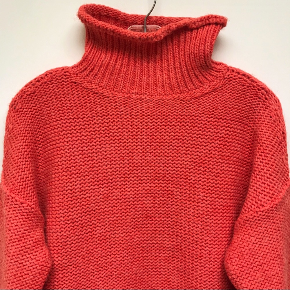 Anthropologie Mock Neck Knit Sweater Size XS Coral - Picture 3 of 10